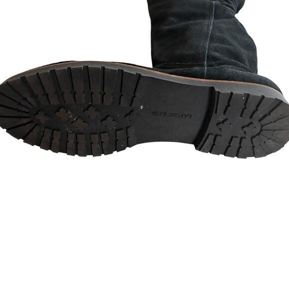 Lands’ End Black Suede Knee High Lace Up Winter Riding Boots Women’s Size 6B - Picture 6 of 8